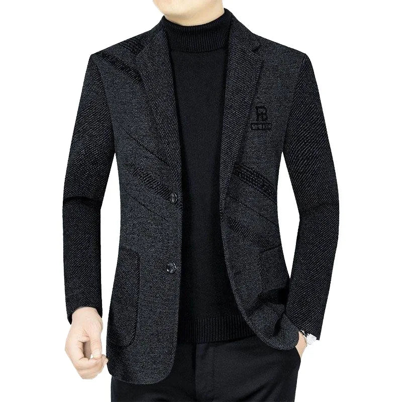 2026 Spring/Summer New Style Cashmere Mid-Aged Men's High-End Casual Suit Father's Wear Suit Single Piece Outerwear