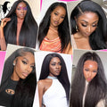 24 24 24 inches Kinky Straight Bundles Natural Yaki Straight Bundles 100% Human Hair Brazilian Hair Weave Bundles Remy Hair