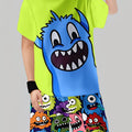 Boys Summer Outfit Monster Print Short Sleeve T-Shirt | SAMAG