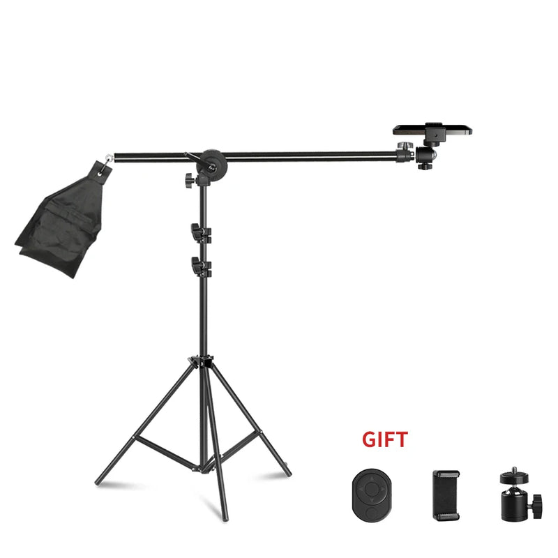 Photo Studio Kit Tripod Light Stand Cross Arm With Weight Bag Photo Studio Accessories Extension Rod 53 -133CM Backdrop Stand