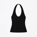 ANK Air Summer Top with Solid Color, Black and White Powder, Wide Shoulder Strap, I-Shaped Tank Top, Women's Sports, Daily Wear
