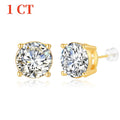 Genuine 18K Gold Moissanite Stud Earrings 2ct Diamond Earrings Classic Trendy for Women Wedding Gifts Fine Jewelry