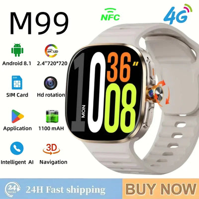M99 5G Smartwatch: 2.4" AMOLED Screen, Rotating Camera | SAMAG