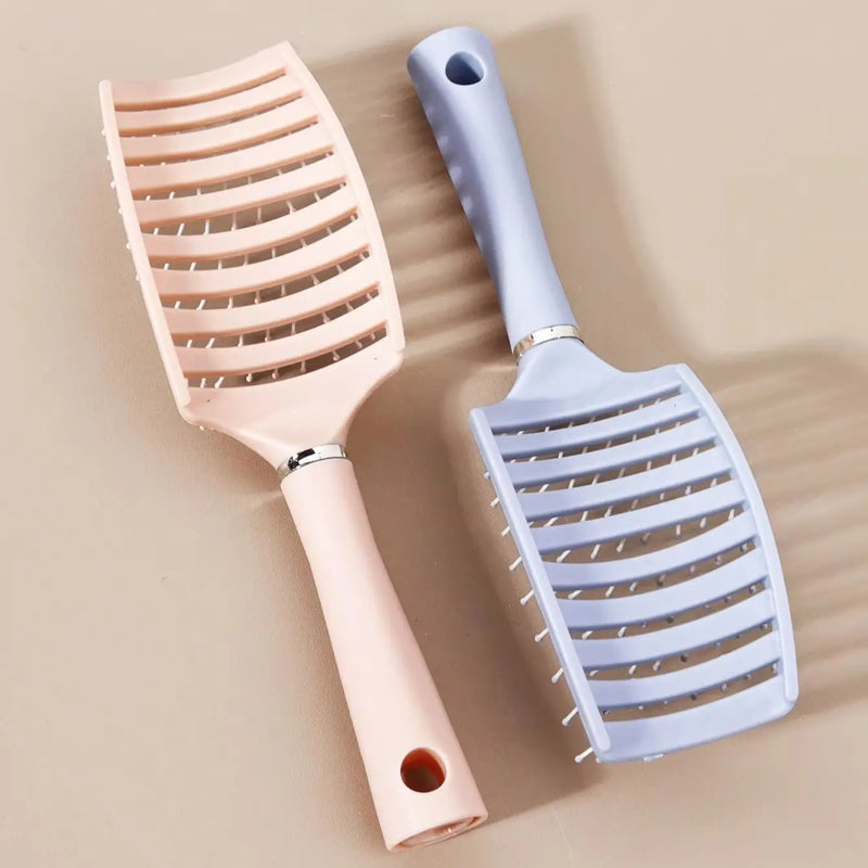 Curling brush - ergonomic handle, hollow design, durable rubber bristles, suitable for all types of hair