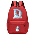 Xmas Snowman Alphabet A-Z Print Backpack for Toddler Girls Boys Schoolbag Holiday Lightweight Kindergarten Kid Daily School Bag