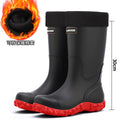 Men Rain Boots Fashion Mid-calf Rubber Boot Non Slip Fishing Rubber Galoshes Winter Warm Cotton Waterproof Shoe Резиновые Сапоги