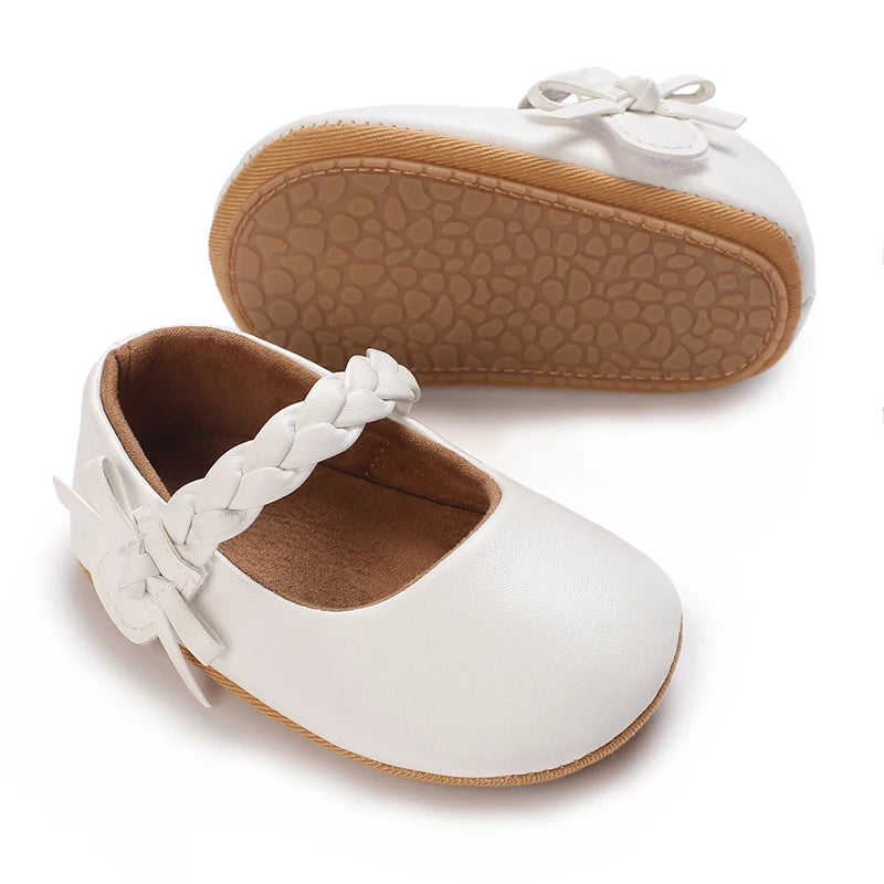 NEW Baby Baptist Shoes Girl Boy Shoes Lace Rubber Sole Anti-slip Toddler First Walkers Infant Crib Shoes Newborn Girl Moccasins
