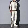 Spring Autumn Korean Fashion Patchwork Sweatshirt Elastic Casual Sweatpants Set Men Loose Comfortable Sporty - View 9 | SAMAG