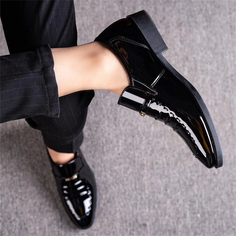 Men's Dress Loafers Slip On Casual Driving Loafer Dress Shoes High Gloss Casual Boat Shoes Formal Father's Day Gift