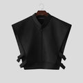 Men Vests Solid Color Stand Collar Sleeveless Zipper Irregular Waistcoats For Man INCERUN Loose Hollow Out 2026 Streetwear Tops