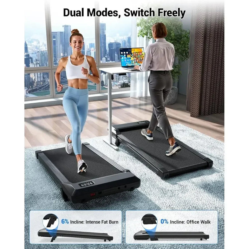 Compact Desk Exercise Treadmill, 6% Manual Tilt, 0.6-3.8 | SAMAG