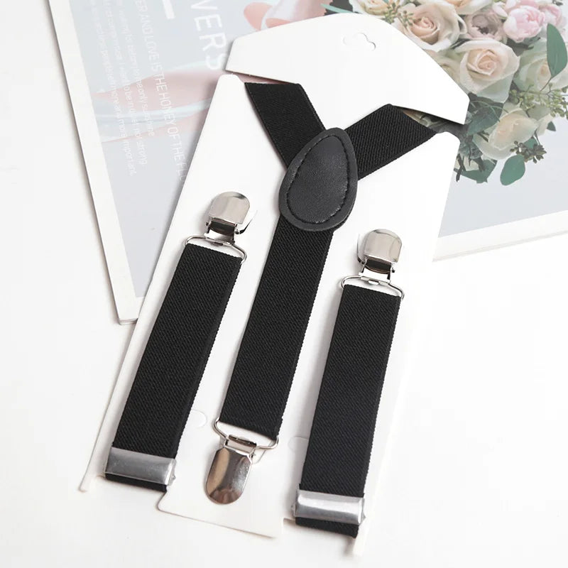 6 Colors Children Belt Baby Boys Girls Tuxedo Suit Jeans Suspenders Clip-on Y-Back Braces Belt Elastic Kids Adjustable