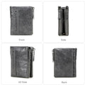 CONTACT'S Fashion Genuine Leather Women Wallet Bifold Card Holder Coin Purse Small Women's Purse Money Clip Men Pocket Wallets