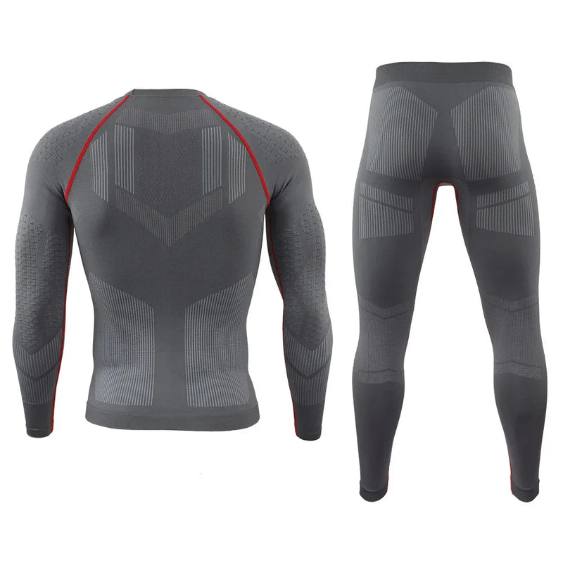 Men's Tactical Thermal Underwear Set for Outdoor Sports, Cycling Training, Fitness, Adjustable Seamless Thermal Clothing
