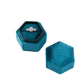 Velvet Hexagon Single Slot Ring Box For Engagement Wedding Keepsake Case Bridal Photo Jewelry Exhibitor Storage Display Selling
