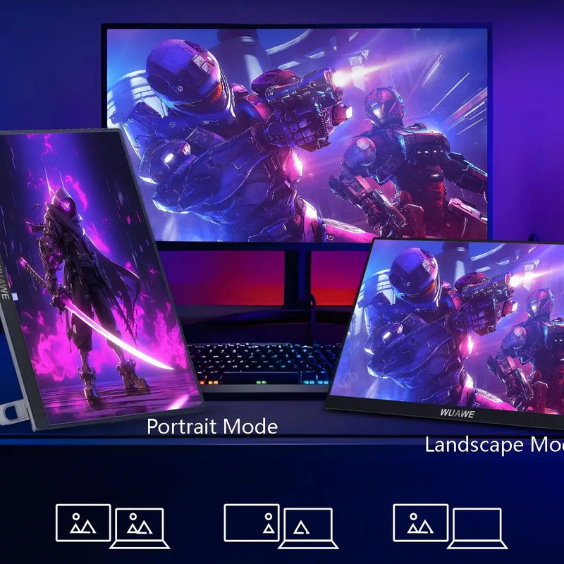 Christmas Gifts 16" 1200P 120Hz Portable Monitor, 16:10 100% sRGB Portable Gaming Monitor with Built-in Stand,HDR and Freensync,