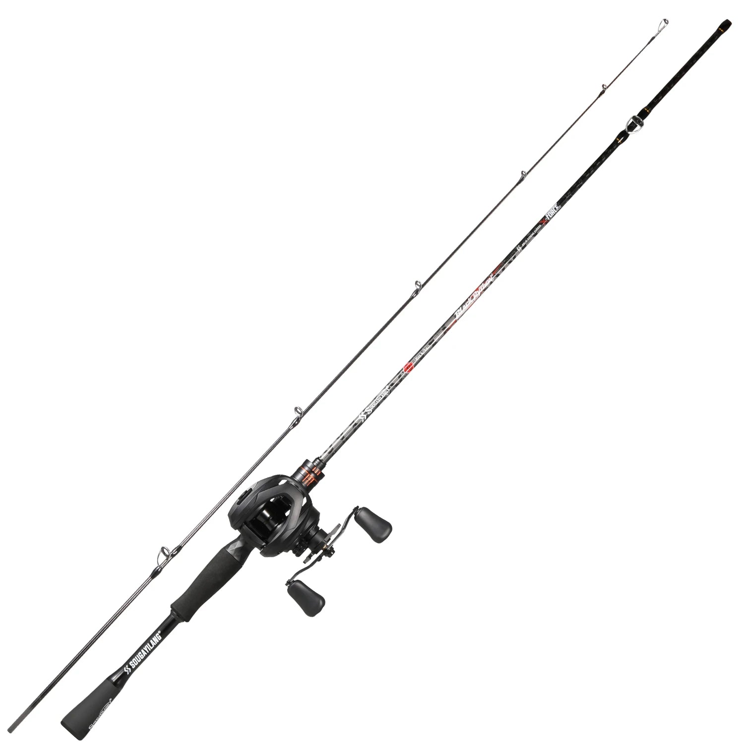 Sougayilang Baitcasting Fishing Set 1.8m Carbon Fishing Rod 8kg Drag Magnetic Brake Baitcast Reel Fishing Combo for Bass Fishing