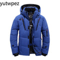 Outdoor Hiking Sports Running Down Jacket Men White Duck Winter Coat Windproof Warm Parka Travel Camping Overcoat Thicken Hooded