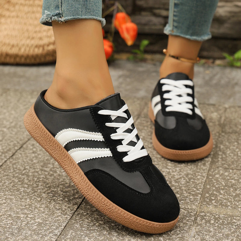 *Summer New Round Toe Thick Soled Comfortable Casual Slippers Fashionable and Sexy Lace Up Hot Selling M Ü Ller Shoes for Women