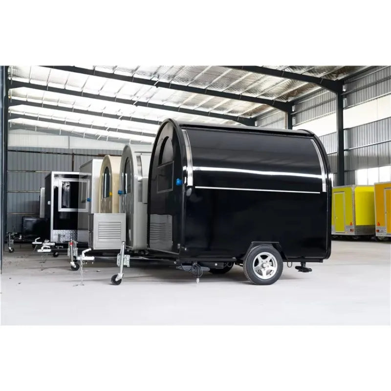 Light Weight EU Fashionable Food Trailer with Water Sink Electric System And Tow Bar for Fast Food Street Shop Cart for Sale
