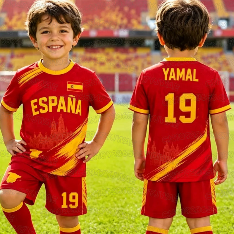 Special NO.19 YAMAL Football Jersey Tee Shorts Set Women | SAMAG