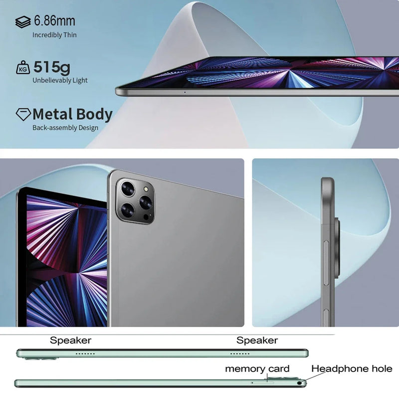 Original 10.1 Inch Android Tablets Octa Core 8GB RAM 256GB ROM Google Play 4G Network Tablet Pc 5G Dual SIM Dual WiFi Android 13