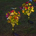 Solar Butterfly Flower Ground Lamp , Outdoor Solar Garden Lamp, Plastic Material, Great for Garden, Yard and Lawn Decoration