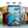 Latest Android 14 Tablet, 10-inch Tablet, Quad-core Processor, 5G WiFi, 4GB ROM + 32GB RAM, 1280*800 Resolution, 6000mAh Battery