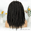 16" Full Lace Twisted Braided Wigs for Black Women Synthetic HD Lace Front Braids Wigs with Baby Hair Natural Lace Braiding Wigs