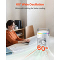 Portable Air Conditioner, 4-in-1 Evaporative Air Cooler, 3-Speed Mini Air Conditioner with Smart Timer, 600ml Water Tank, 7-Col