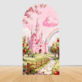 Fairy Tale Castle Butterfly Floral Arch Backdrop Cover Princess Girl Birthday Baby Shower Party Decor Photography Backgrounds