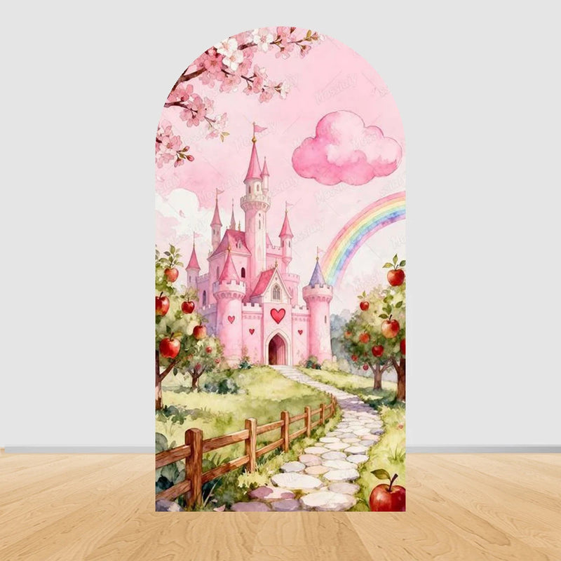 Fairy Tale Castle Butterfly Floral Arch Backdrop Cover Princess Girl Birthday Baby Shower Party Decor Photography Backgrounds