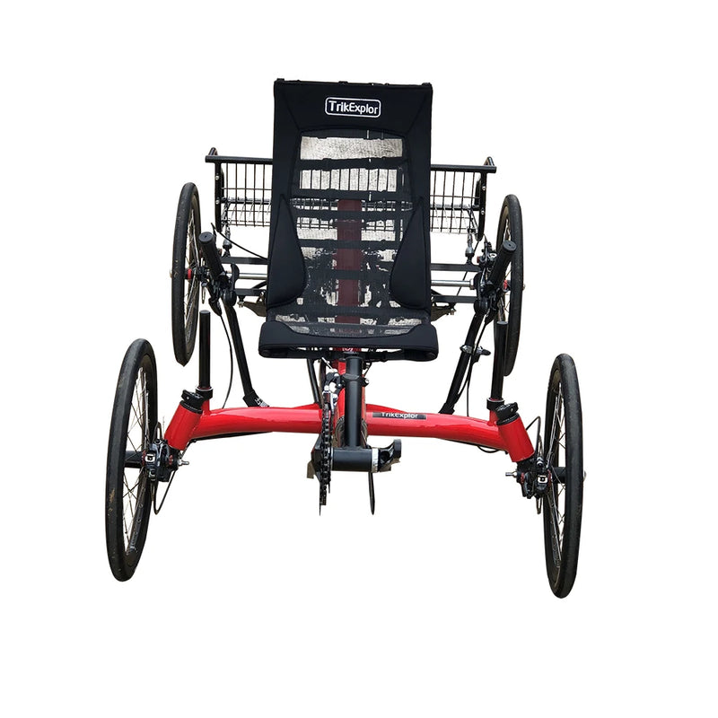 Pedal Powered Aluminum Alloy Frame 27 Speed 4 Wheel Recumbent Quad Road Bike