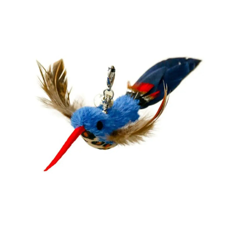 Plush Simulated Bird Cat Stick Head Cat Teaser Stick Colorful Cat Playing Teaser Wand Suction Cup Teaser Toy Interactive Cat Toy