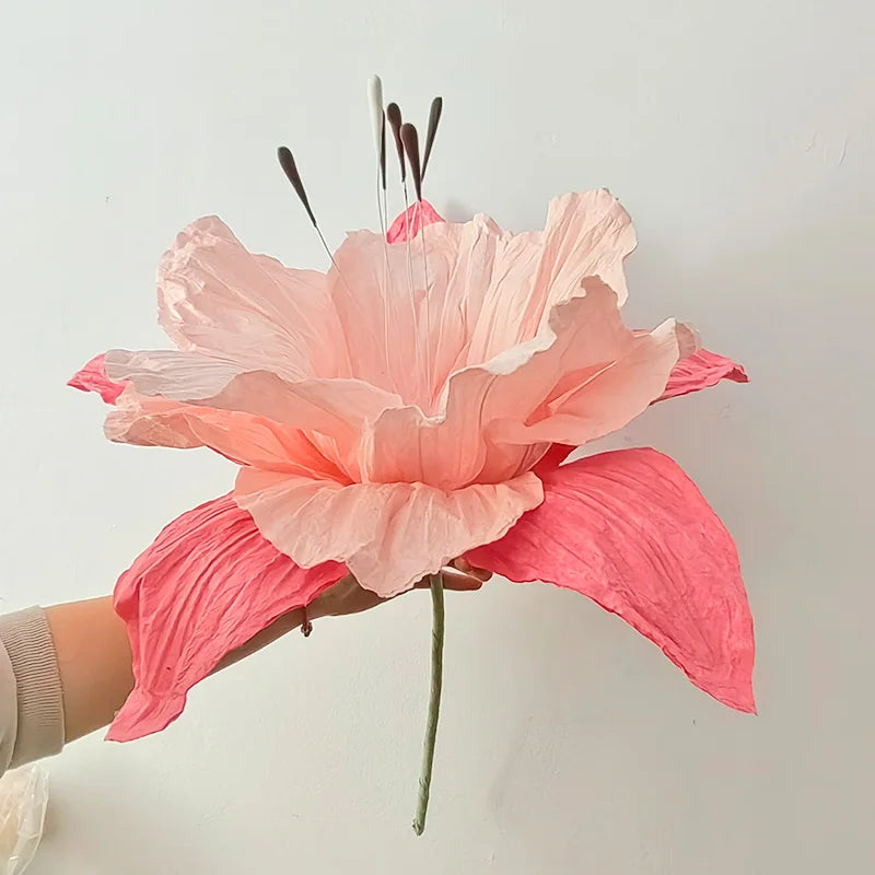 Marriage giant hanging lily of the valley paper flowers artificial wedding road leads ornaments home party decor window layout
