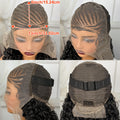 26inch Synthetic Cornrow Braided Wigs 13x4 Lace Frontal Deep Wave Curly Braiding Hair Wigs with Baby Hair for Black Women