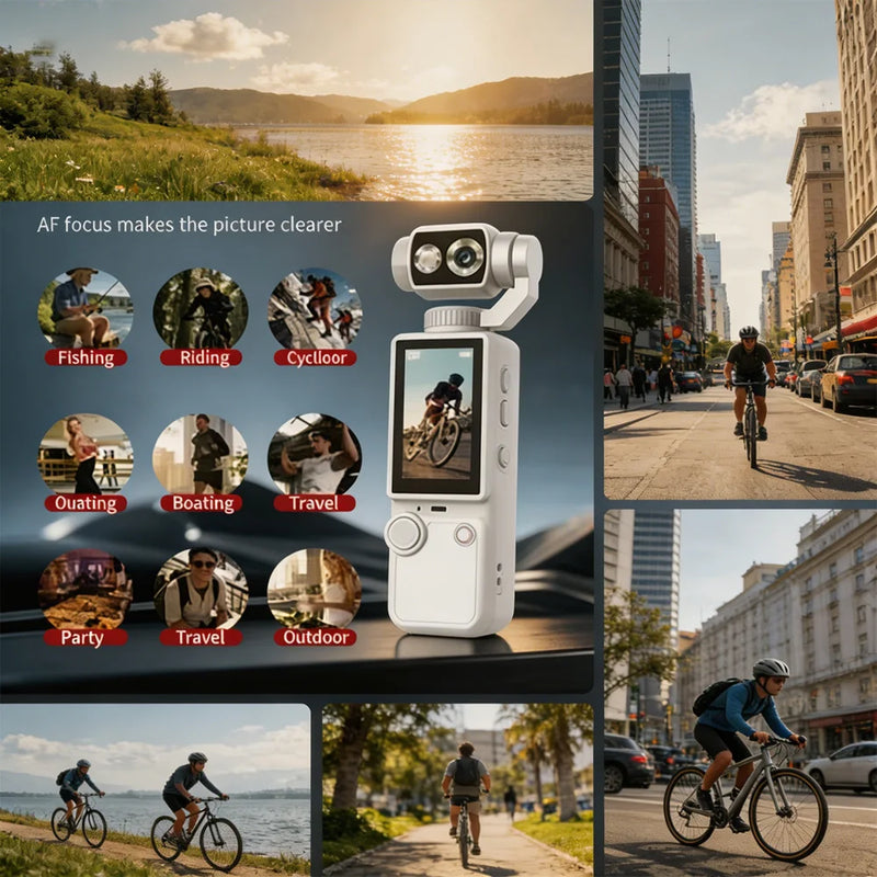 New Pocket3 Pro 4K Sports Action Camera Remote Control 2.0" IPS Screen Portable DV Video Recorder for Cycling Motorcycle Vlog