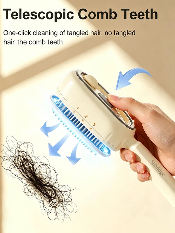 Electric Hair Brush for Anti-Frizz Detangling with Spray, Red Light Therapy & Retractable Teeth Scalp Massage,2026 Upgraded