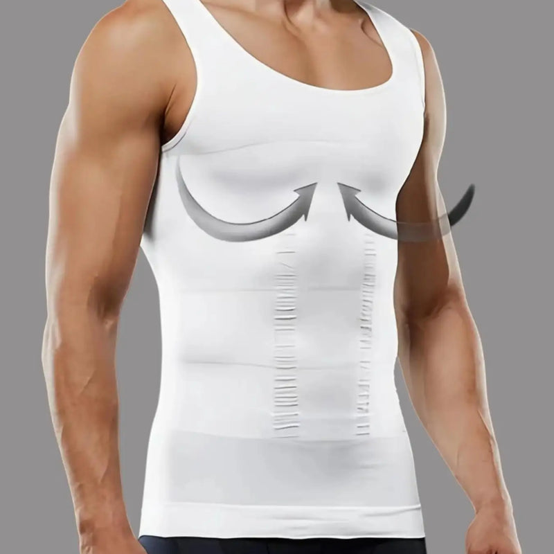 Men's Slimming Compression Shirt Body Shaper Layer Tank Top for Hiding Moobs Comfortable Shaping Underwear