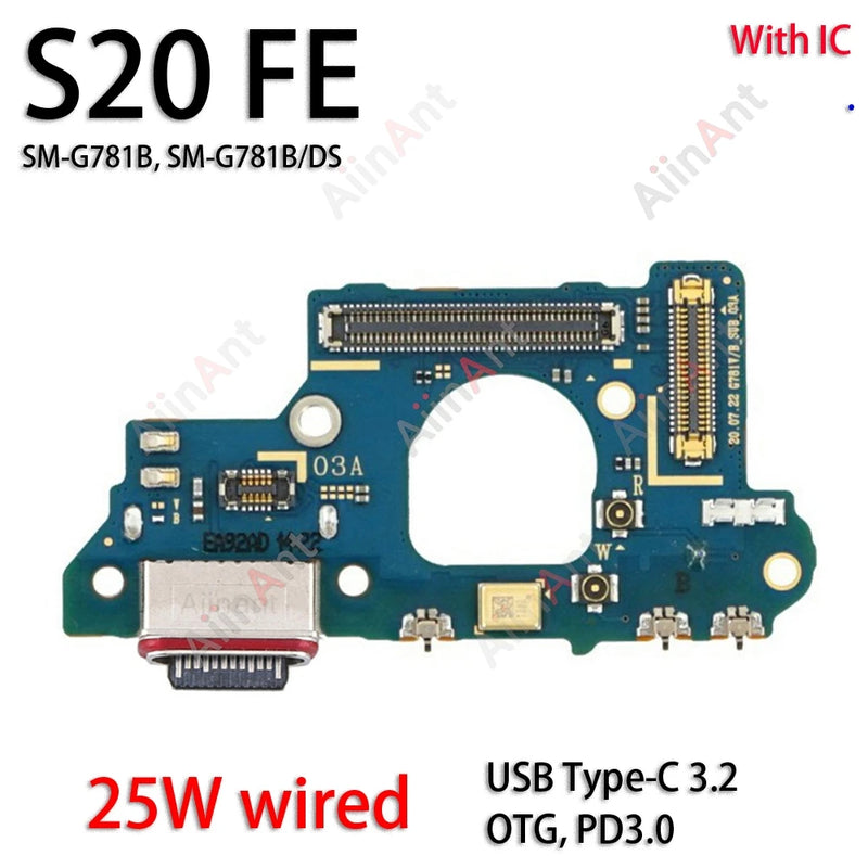 USB Mic Board Dock Charger Connector Charging Port Flex Cable For Samsung Galaxy S25 S24 S23 S21 S20 FE G781W G990W S721W S711W