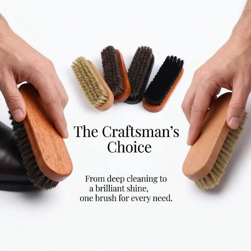 1PC Wood Shoe Brush Horse Hair Gentle Care for Leather Shoes Cleaning and Polishing Durable Cleaner for Men Women