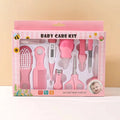 7-in-1 Baby Care Kit: Newborn Grooming Set (Nail Clippers/Brush/Thermometer) for Infant (Pink/Blue)