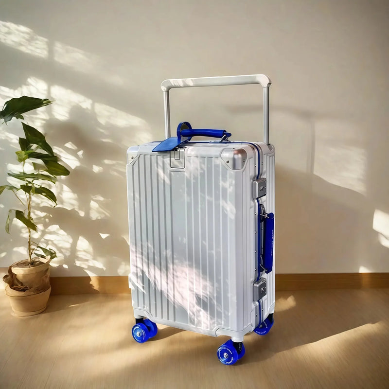 BunnyFly Wide Handlebar Travel Trolley Suitcase with Colorful Silent Wheels TSA Lock Rolling Luggage Large Capacity PC Material