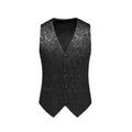 2026 Men's White Rose Sleeveless Waistcoat, Single-breasted V-neck Business Vest, Wedding Party Men Vests Blue Red Black