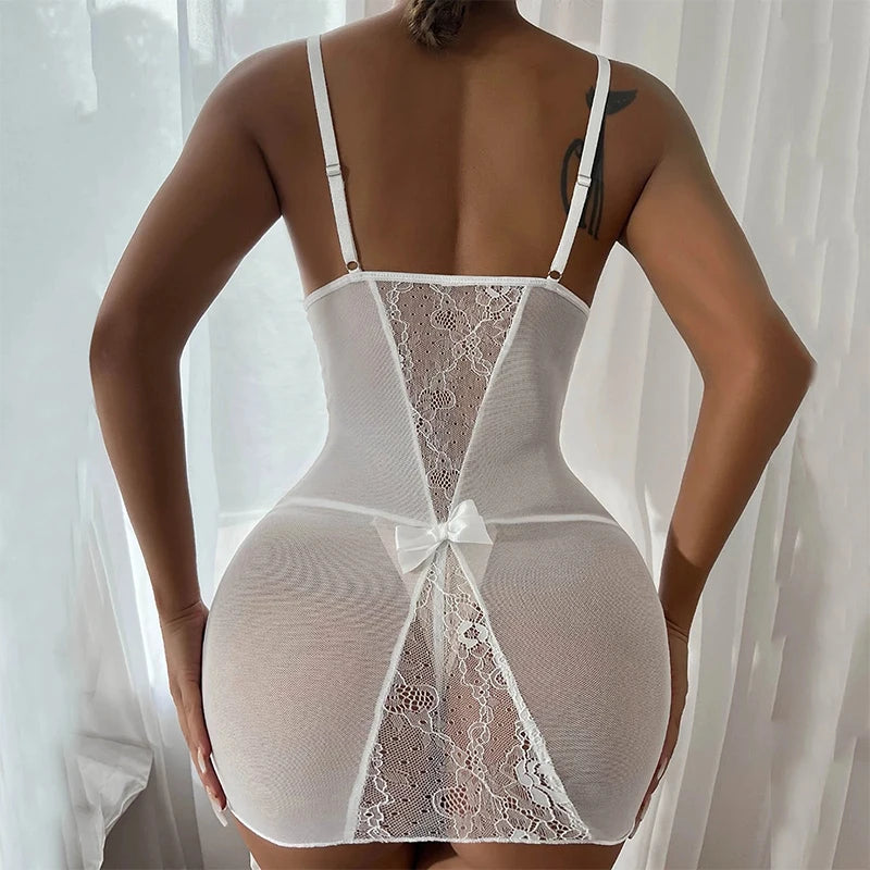 Erotic Lingerie Porn Sling Open Crotch Bodysuit See-Through Seduction Pajamas Sexy Women's Underwear Exotic Babydoll Sex Clothes