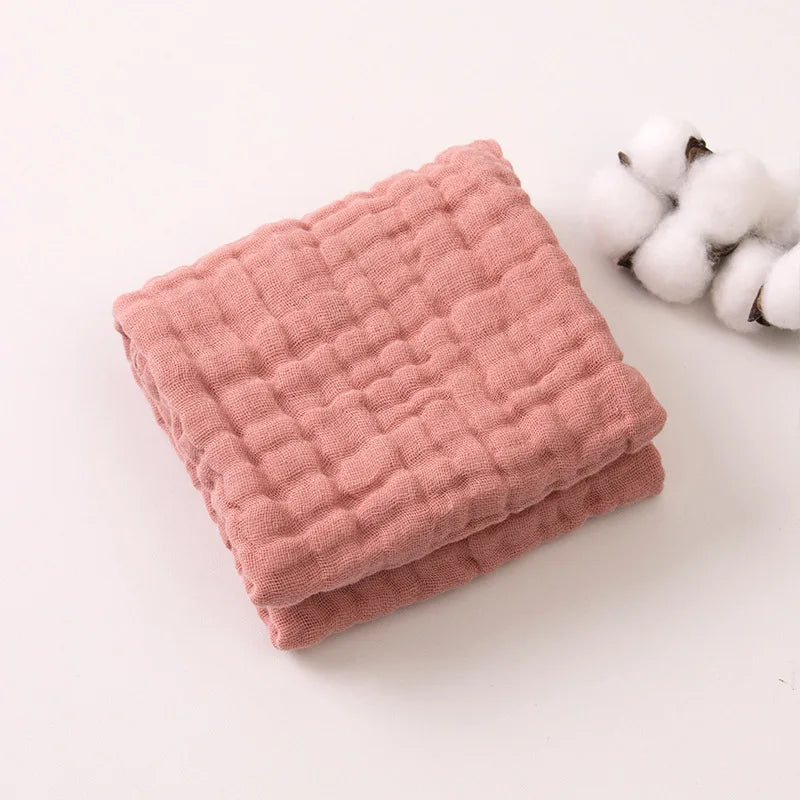 Soft Gauze Baby Towel 30x50cm Absorbent Pure Color Washcloth for Newborn Infant Face and Drool