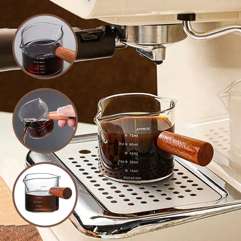 Creativity 75ml Espresso Measuring Cup Double/Single Mouth Heat-resisting Glass Kitchen Tool Measure Mug Clear Kitchen Mug
