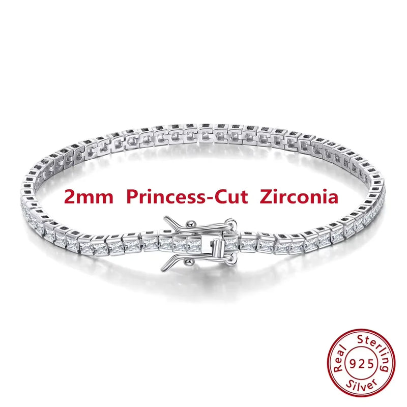 ORSA JEWELS Authentic 925 Sterling Silver Tennis Chain Bracelet Moulding Process Hanmade High-end Hand Chain for Man Woman SB128