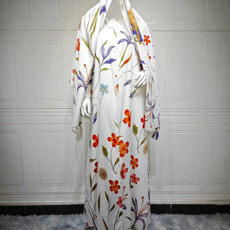 Eid Scarf Abaya Women Elegant Muslim Jalabiya Long | SAMAG