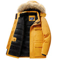 -30 Degree Winter Down Jacket Men Down Cotton Parkas Coat Mid-length Large Fur Collar Male Thicken Coat Snow Overcoat Parka